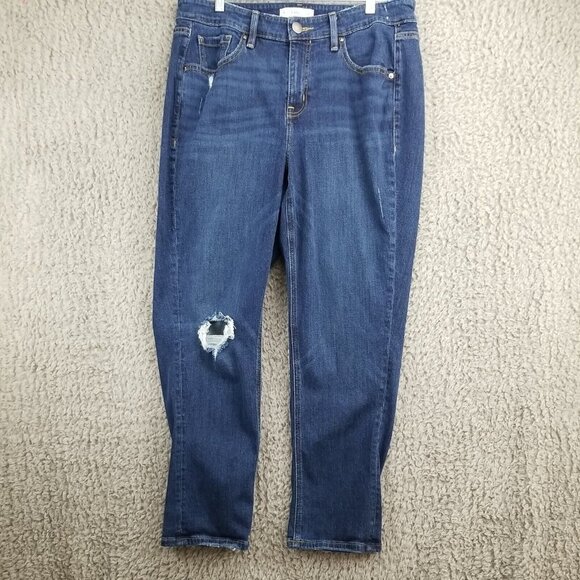 Lane Bryant Jeans Womens 14 Blue Essential Stretch Straight Crop *Read* - Picture 1 of 7